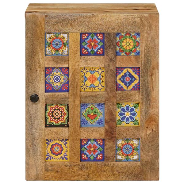 vidaXL Badezimmer H&auml;ngeschrank mit Speicher Natur 38 x 33,5 x 48 cm