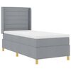 vidaXL Boxspringbett mit Matratze Hellgrau 90 x 190 cm Stoff
