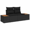 vidaXL Gartensofa-set mit Kissen mit Speicher 7 pcs Schwarz Polyrattan