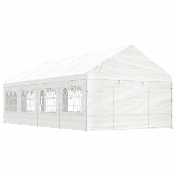 vidaXL Pavillon mit Dach Weiß 8,92x4,08x3,22 m Polyethylen