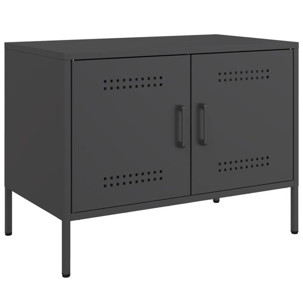 vidaXL TV-Schrank Schwarz 68x39x50,5 cm Stahl