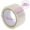 vidaXL Paketklebeband 72 Stk. Transparent 48 mm x 66 m