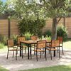 vidaXL Garten Essgruppe 7 pcs Schwarz Poly-Rattan