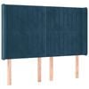vidaXL Kopfteil mit Ohren Dunkelblau 147x16x118/128 cm Samt