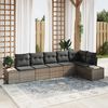 vidaXL Gartensofa-set mit Kissen 6 pcs Grau Poly-Rattan