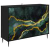 vidaXL Sideboard WIJHE Schwarz Eichen-Optik 102 x 33 x 76 cm