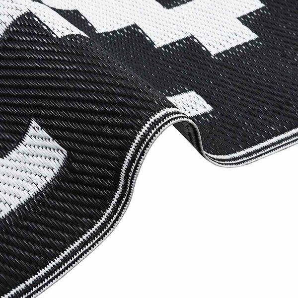 vidaXL Outdoor-Teppich ARAKIL Weiß und Schwarz 190x290 cm PP