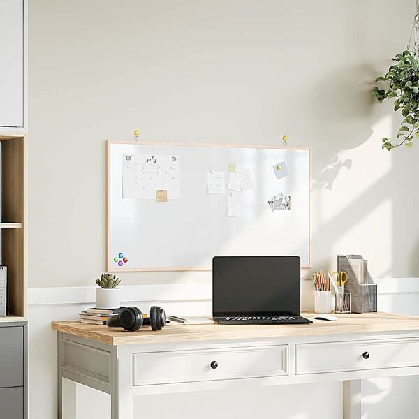 vidaXL Magnetisches Whiteboard mit Rahmen aus massivem Kiefernholz 100 x 55 cm