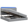vidaXL LED-Speicherbett mit Matratze Hellgrau 200 x 200 cm Stoff