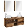 vidaXL Badezimmerm&ouml;bel-Set 5 pcs Altholz Ingenieurholz und Glas