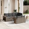 vidaXL 11-tlg. Garten-Sofagarnitur mit Kissen Hellgrau Poly Rattan
