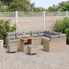 vidaXL Gartensofa-set mit Kissen mit Speicher 12 pcs Beige Poly Rattan