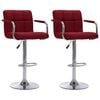 vidaXL Barhocker 2 Stk. Weinrot Stoff