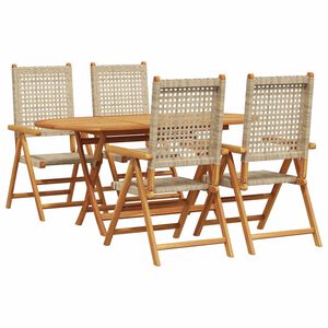 vidaXL Garten Essgruppe 5 pcs Beige Massivholz Akazie