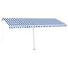 vidaXL Standmarkise Manuell Einziehbar 500x350 cm Blau/Wei&szlig;