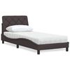 vidaXL Bett mit Matratze Dunkelbraun 90x200 cm Stoff