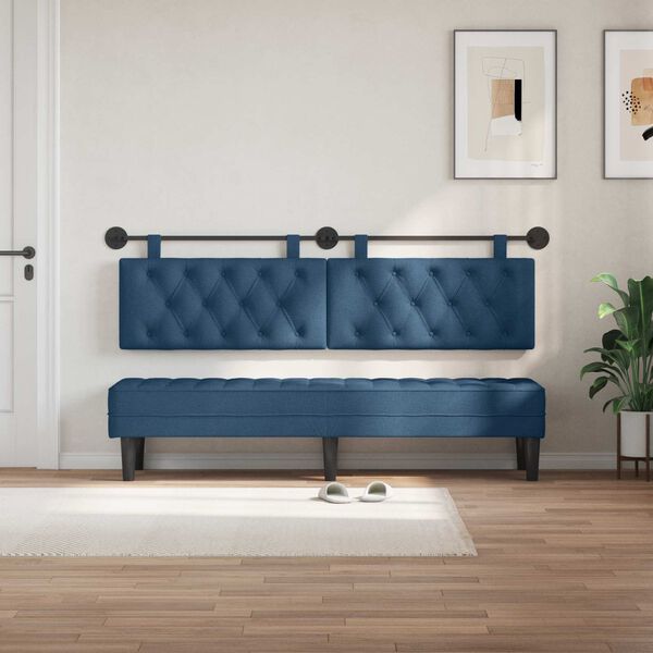 vidaXL H&auml;ngevorderseite Wandmontiert Blau 170 x 55 x 7 cm Stoff