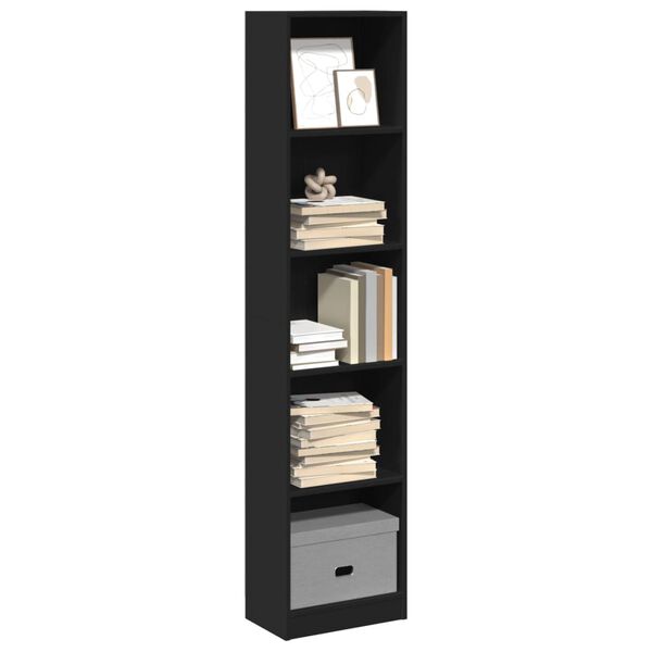 vidaXL Bücherregal Schwarz 40x24x176 cm Holzwerkstoff