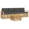 vidaXL Outdoor-Sofagarnitur 5 pcs Wei&szlig; und Anthrazit Polyester
