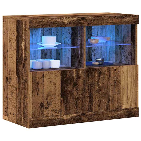 vidaXL LED-Sideboard Braun 81 x 37 x 66,5 cm Holzwerkstoff