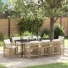 vidaXL Garten Essgruppe 9 pcs Beige Poly-Rattan
