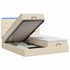 vidaXL Ottoman-Bett mit Matratze und LED Creme 180 x 200 cm Stoff