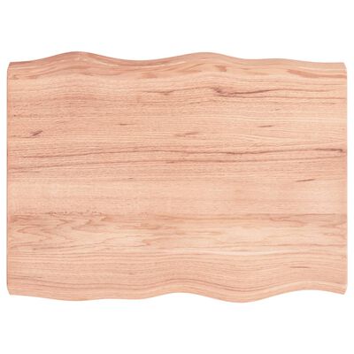 vidaXL Tischplatte 80x60x6 cm Massivholz Eiche Behandelt Baumkante