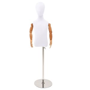 vidaXL Verstellbares 120-150 cm Mannequin mit Basis Unisex PP Wei&szlig;