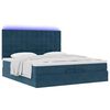 vidaXL Ottoman-Bett mit Matratzen & LED Dunkelblau 200x200 cm Samt