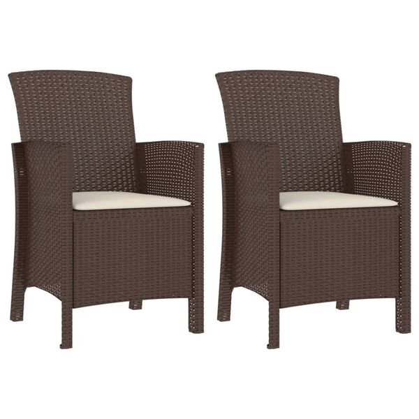 vidaXL 3-tlg. Garten-Lounge-Set mit Kissen PP Rattan Braun