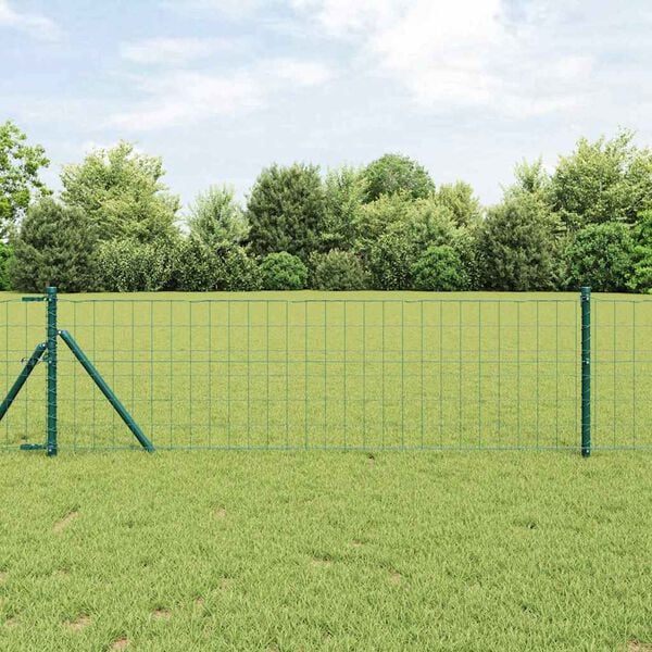 vidaXL Eurozaun Gr&uuml;n 0,4 x 10 m PVC-beschichtetes Eisen