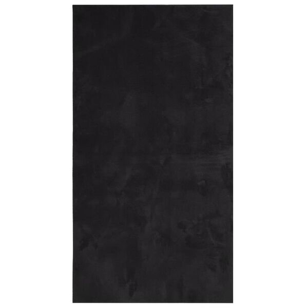 vidaXL Teppich HUARTE Kurzflor Weich und Waschbar Schwarz 80x150 cm