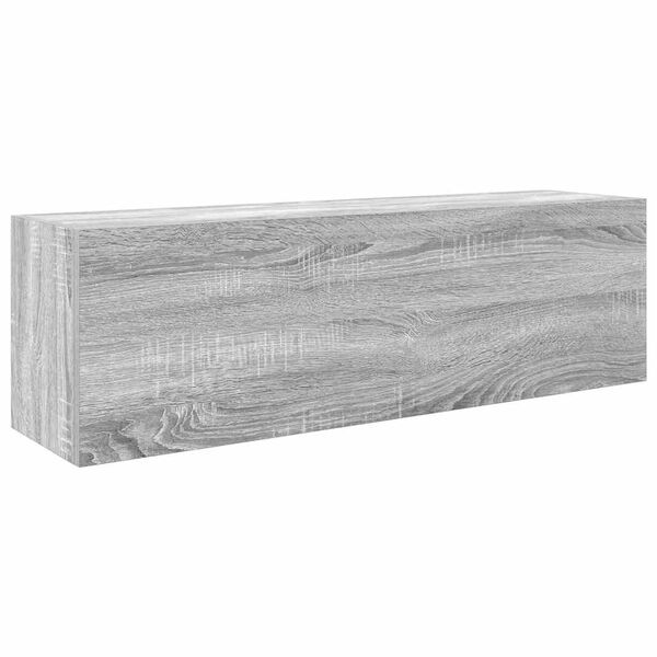 vidaXL Bad-Wandschrank Grau Sonoma 100x25x30 cm Holzwerkstoff
