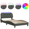 vidaXL Bettgestell mit LED ohne Matratze "Hvar" Dunkelgrau 100x200 cm Stoff