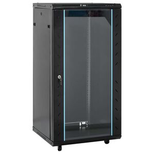 vidaXL 22HE Netzwerkschrank mit Schwenkf&uuml;&szlig;en 19" IP20 60x60x120 cm