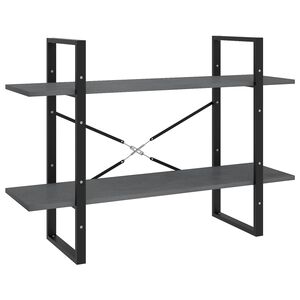 vidaXL B&uuml;cherregal 2 B&ouml;den Grau 100x30x70 cm Massivholz Kiefer