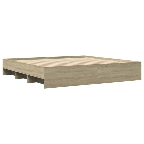vidaXL Bettgestell ohne Matratze Sonoma-Eiche 180x200 cm Holzwerkstoff