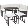 vidaXL 5-tlg. Garten-Essgruppe Stahl Poly Rattan Braun