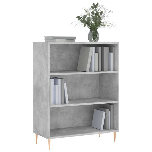 vidaXL B&uuml;cherregal Betongrau 69,5x32,5x90 cm Holzwerkstoff