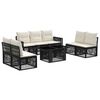 vidaXL Gartensofa-set 8 stk. Schwarz und Cremewei&szlig; Poly-Rattan