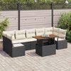 vidaXL Garten-Sofa-Set mit Kissen mit Kissen 8 pcs Schwarz und Creme