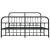 vidaXL Metallbett ohne Matratze mit Fußteil Schwarz 180x200 cm