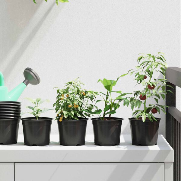 vidaXL Blumentopf 50 pcs Schwarz &Oslash; 15 x 12,5 cm Kunststoff