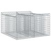 vidaXL Gabionen-Hochbeet 100 x 100 x 60 cm Verzinkter Stahl Silber