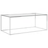 vidaXL Couchtisch Silbern 120x60x45 cm Edelstahl und Glas