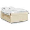 vidaXL Boxspringbett mit Matratze Creme 140x200 cm Stoff