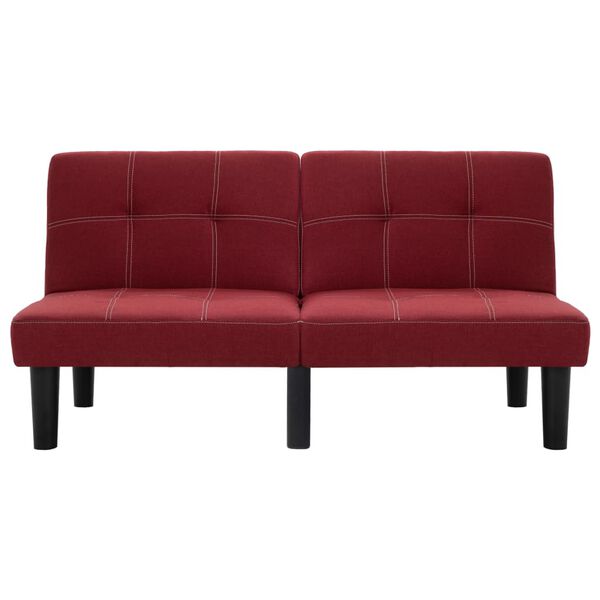 vidaXL 2-Sitzer-Sofa Weinrot Stoff