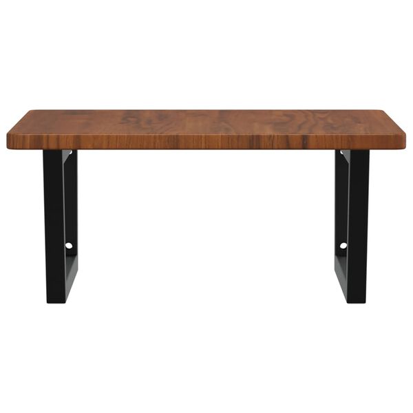 vidaXL Waschtischplatte mit Halterung Stahl und Massivholz Eiche