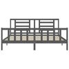 vidaXL Massivholzbett mit Kopfteil Grau 200x200 cm