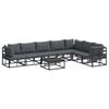 vidaXL Gartensofa-set 8 Stk. Schwarz Aluminium